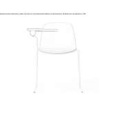 Training chair with polypropylene base and writing tablet Gaiano