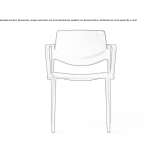 Reception chair made of polypropylene, with armrests, stackable Sogutlu