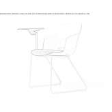 Training chair with polypropylene base and writing tablet Chalampe
