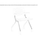 Plastic chair with open backrest and armrests Grone