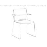 Fabric training chair with sled base and writing tablet Sveg