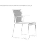 Mesh chair with sled base, armrests, stackable Belfiore
