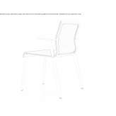 Upholstered chair with armrests, stackable Belfiore