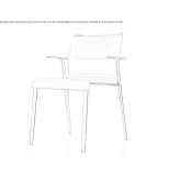 Leather chair with armrests Belfiore