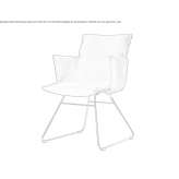 Leather chair based on a sled with armrests Gerena