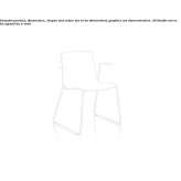 Multi-layer wooden chair with armrests on a sleigh base Turki