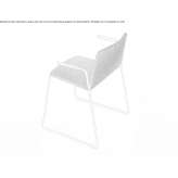 Fabric chair based on a sleigh with armrests Mysen