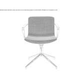 Swivel fabric chair with 4-star base with armrests Siguenza