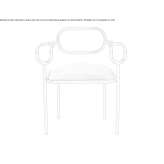 Upholstered iron chair with armrests Salatig