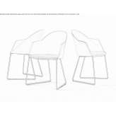 Fabric chair based on a sleigh with armrests Yuganets