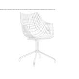 Polycarbonate chair on trestles with armrests Abda