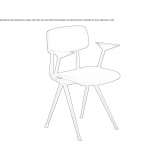 Upholstered leather chair with armrests Ohain
