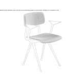 Krzesło tapicerowane tkaniną z podłokietnikami Ohain