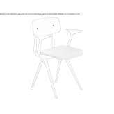 Wooden veneer chair with armrests Ohain