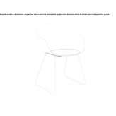 Polypropylene chair based on a sled with armrests Lagnieu