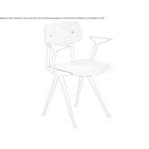 Krzesło z forniru drewnianego z podłokietnikami Ohain