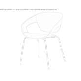 Tanned leather chair with armrests Vuarrens