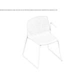 Stackable chair on a sled base with armrests Mysen