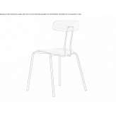 Stackable chair made of steel and wood Baune