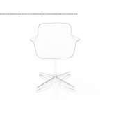 Polyurethane chair with 4-star base with armrests Deia