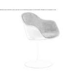 Swivel chair upholstered in leather and fabric Portimao