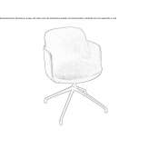 Swivel leather trestle chair Azkoitia