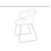 Polypropylene chair based on a sled with armrests Fritch