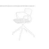 Swivel chair made of polypropylene with integrated cushion Limerle