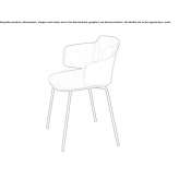 Polypropylene chair with armrests Fritch