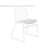 Stackable polypropylene chair with integrated cushion Belcesti