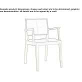 Beech chair with open backrest, armrests and integrated cushion Mioglia