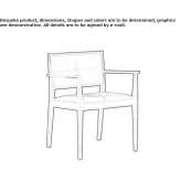 Upholstered beech chair with armrests Mioglia