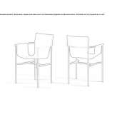 Tanned leather chair with armrests Mirabel