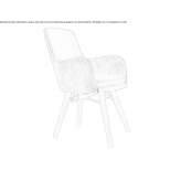 Upholstered leather chair with armrests Torrens