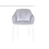 Chair upholstered in fabric with armrests Chinteni