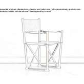 Iroko sled base and fabric chair with armrests Albiate
