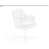 Fabric chair with 4-star base with armrests Sulecin