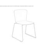 Polypropylene chair with a sleigh-shaped base, stackable Frisange