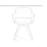 Upholstered chair with armrests and a wooden base on 4 legs Sztum