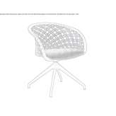 Swivel chair on trestles with armrests Llanwern