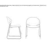 Reception chair with a polypropylene base in the shape of a sleigh Moncton