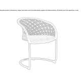 Steel chair on supports with armrests Llanwern
