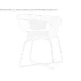 Fabric and wood chair with open backrest Nozay