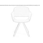 Upholstered chair with armrests and steel base Sztum