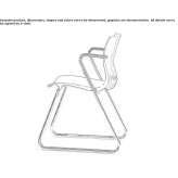 Plastic chair with armrests, with a sled base, stackable Egna