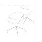 Fabric chair on trestles with armrests Skeldon