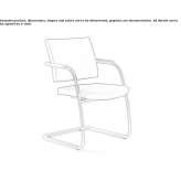 Fabric reception chair on cantilevers with armrests Gasselte