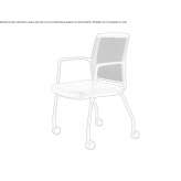 Fabric chair with armrests on wheels Kepno