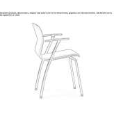 Chair upholstered in tanned leather with armrests Barjols