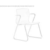Multi-layer wooden chair with armrests on a sleigh base Otura